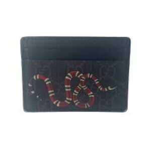 GUCCI GG Supreme Kingsnake Card Case Wallet Black